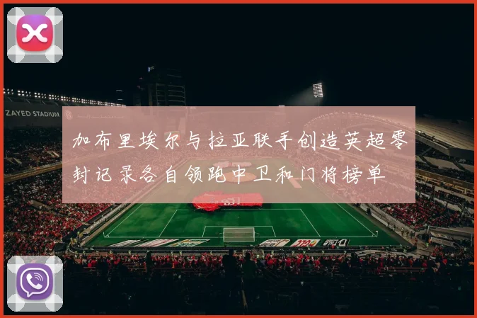 加布里埃尔与拉亚联手创造英超零封记录各自领跑中卫和门将榜单